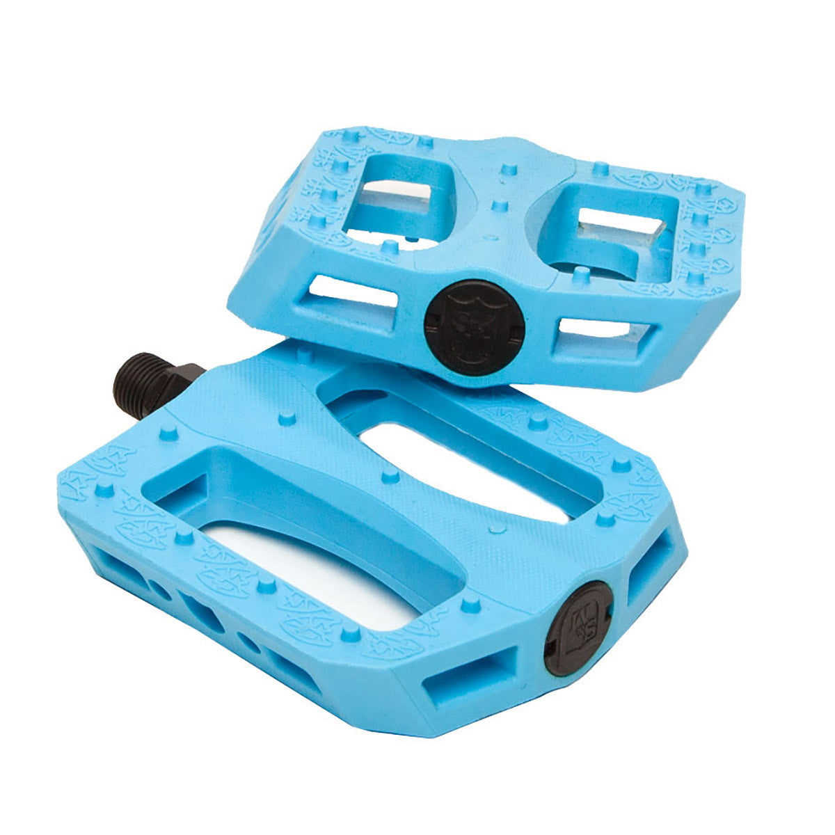 S&M Mike Hoder BTM Nylon BMX Platform Pedals - 9/16 - Cyan Blue