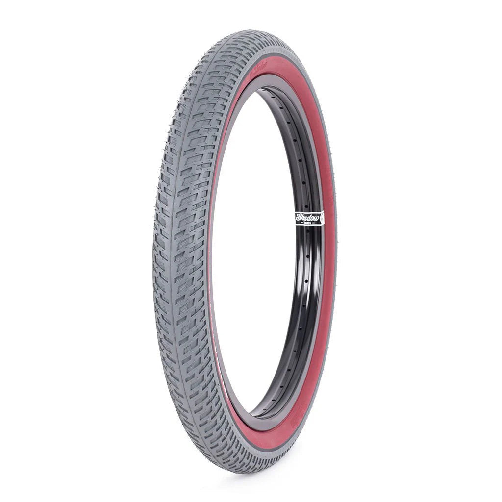 20x2.35 Shadow Conspiracy Contender Welterweight BMX Tire - 110 psi - Finest (Gray/Dark Red)