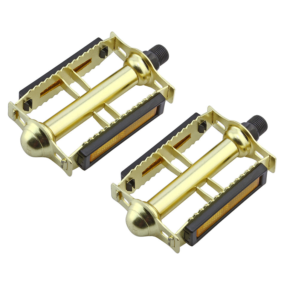 Steel Rat Trap Road / BMX Pedals - KKT Style - 9/16" - Gold