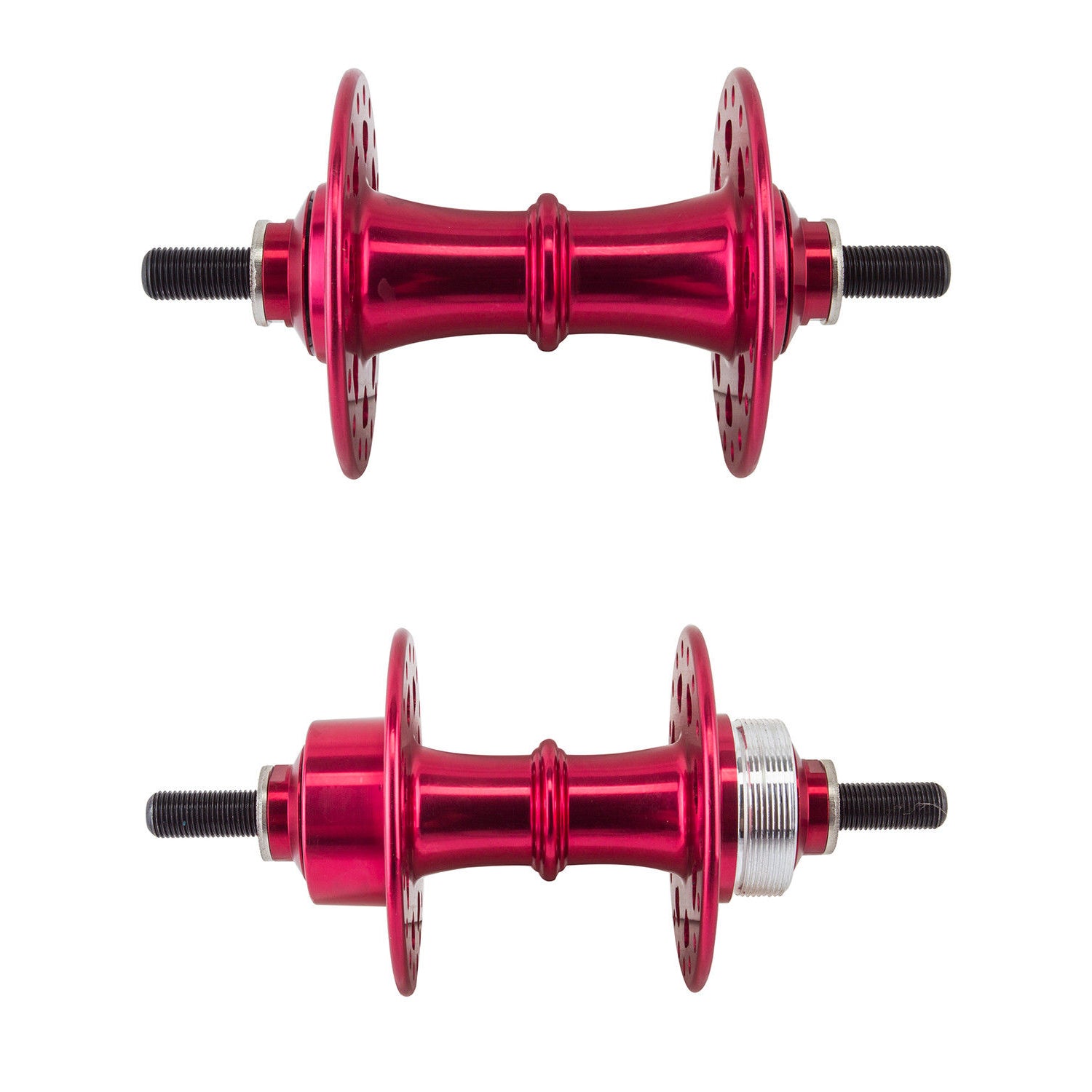 SE Racing High-Flange Sealed Bearing Hubset - 3/8" axles - 36H - Red Anodized