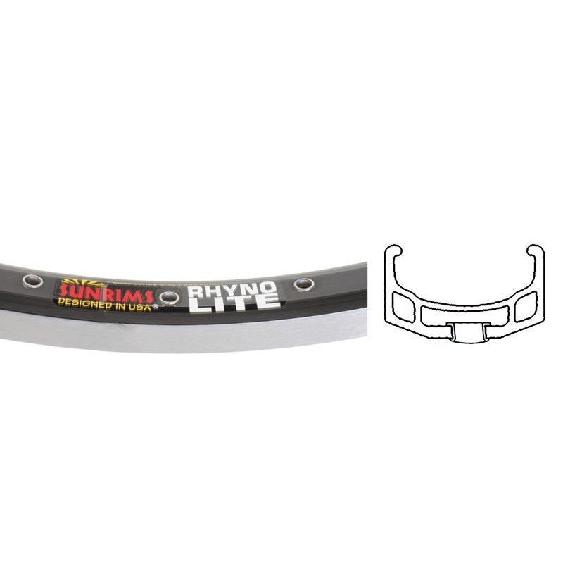 29" / 700c (622mm) Sun Rhyno Lite Double Wall BMX Rim - 36H  - Black / Silver