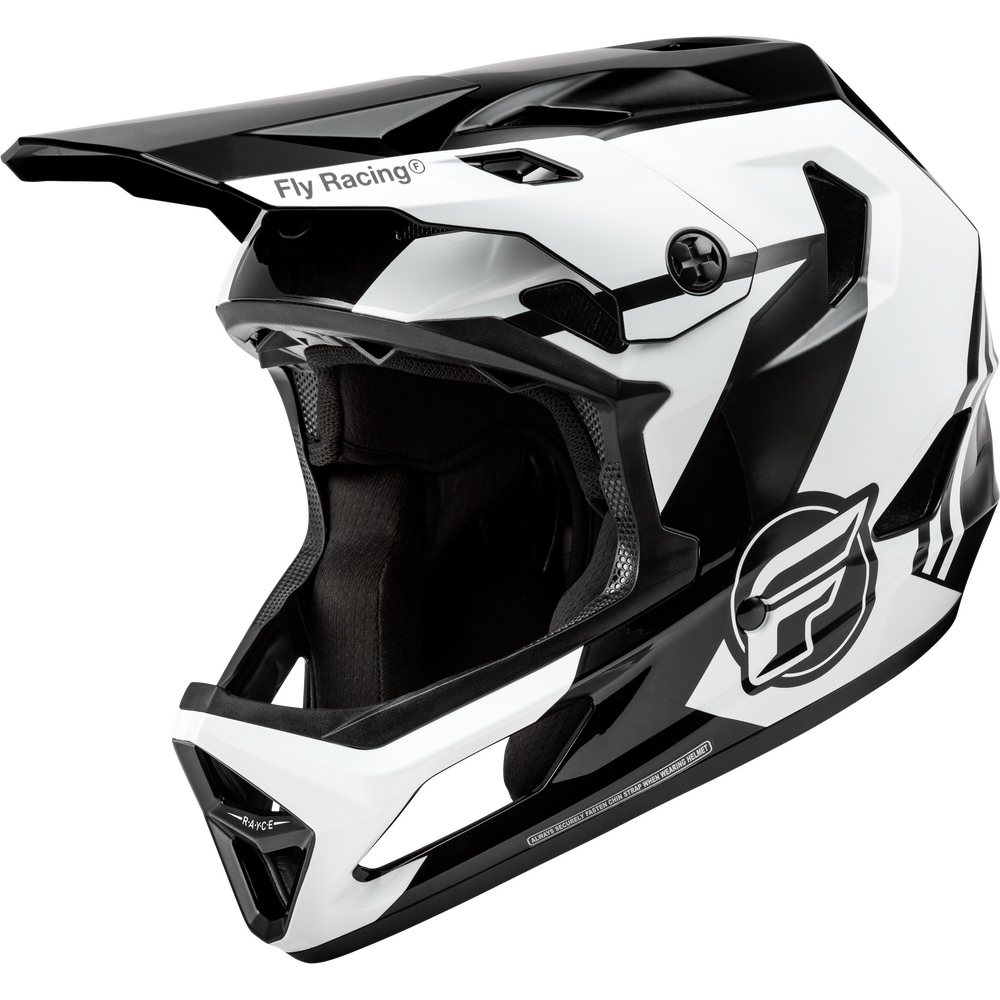 Fly Rayce Full Face BMX / DH Helmet - sz Youth M - Gloss Black/White/Gray