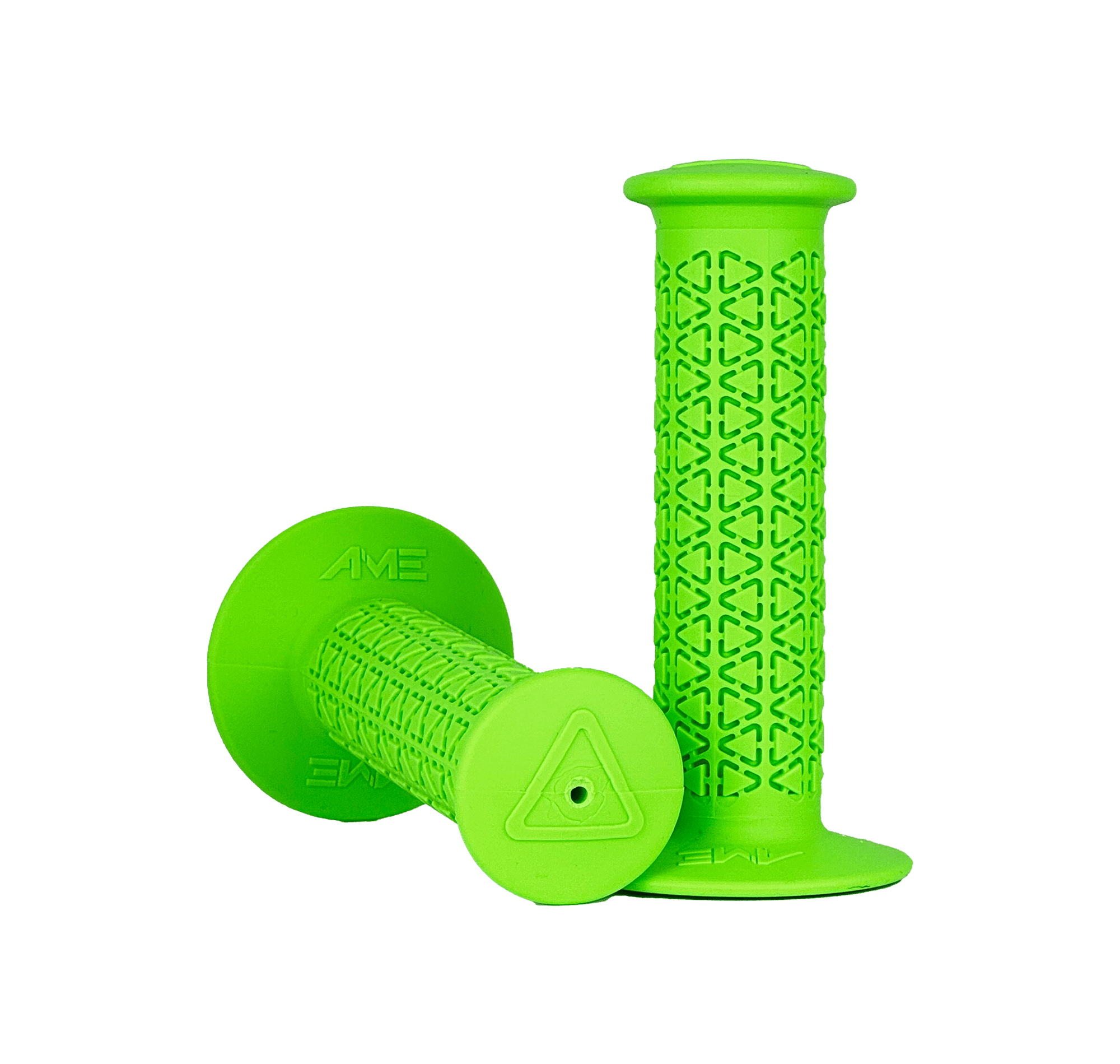 AME Rounds BMX Grips - Fluorescent Green - USA Made