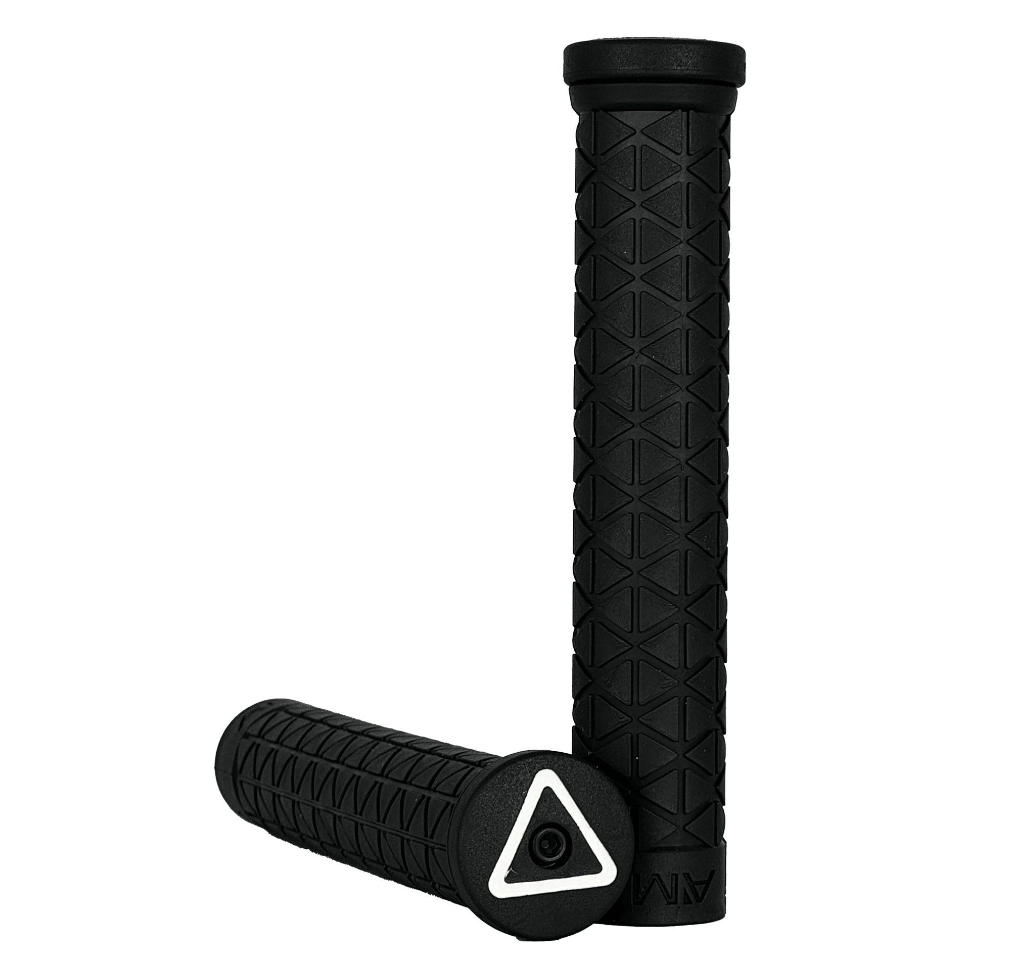 AME Super Tri Long Flangeless BMX Grips w/ Plugs - Black - USA Made