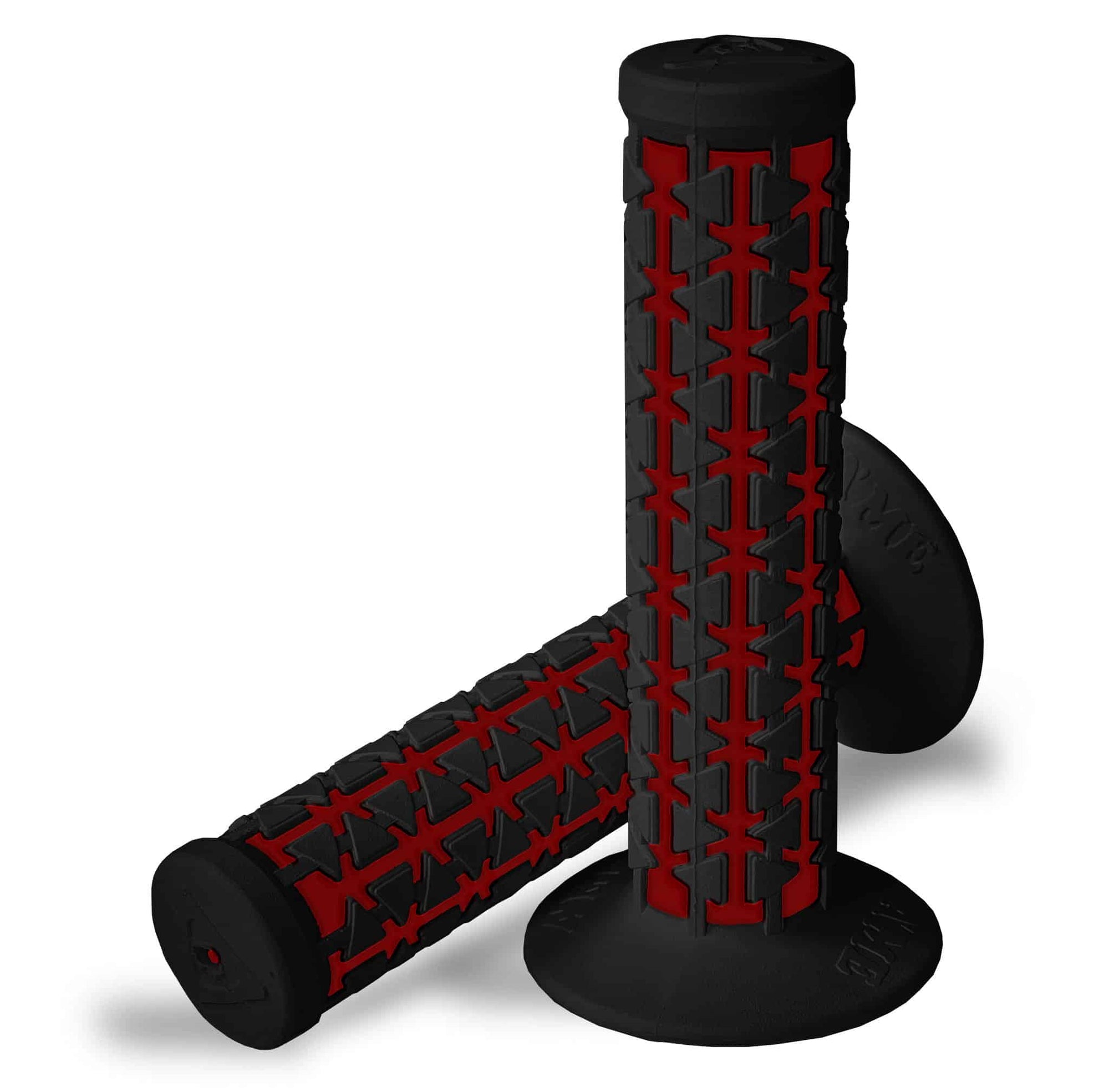 AME Dual BMX Grips - Black over Red - Made in the USA