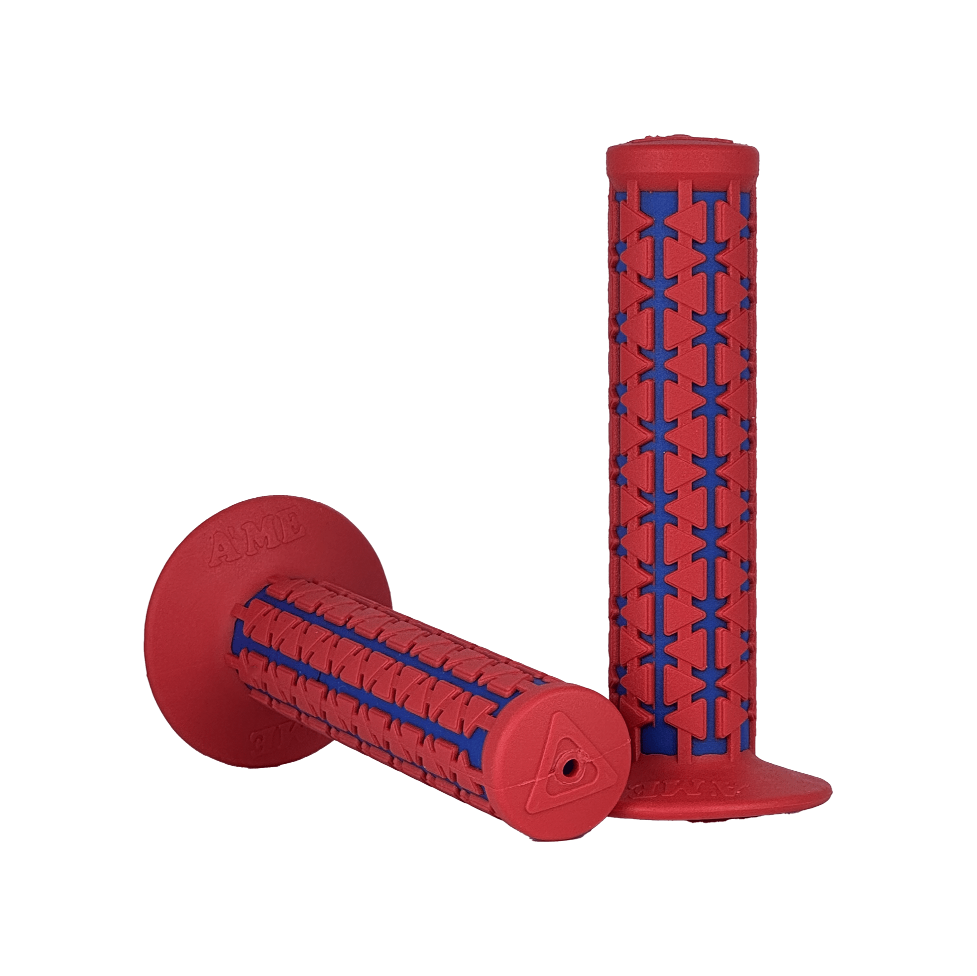 AME Dual BMX Grips - Red over Blue - Made in the USA