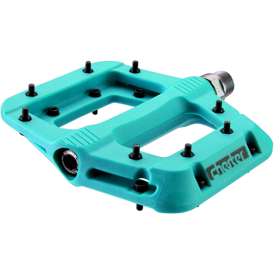 Race Face Chester Nylon Platform Pedals - Sealed - Removable Pins - 9/16" - Turquoise