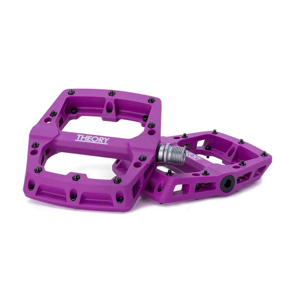 Theory Median Nylon Platform Pedals - Sealed - Removable Pins - 9/16" - Purple