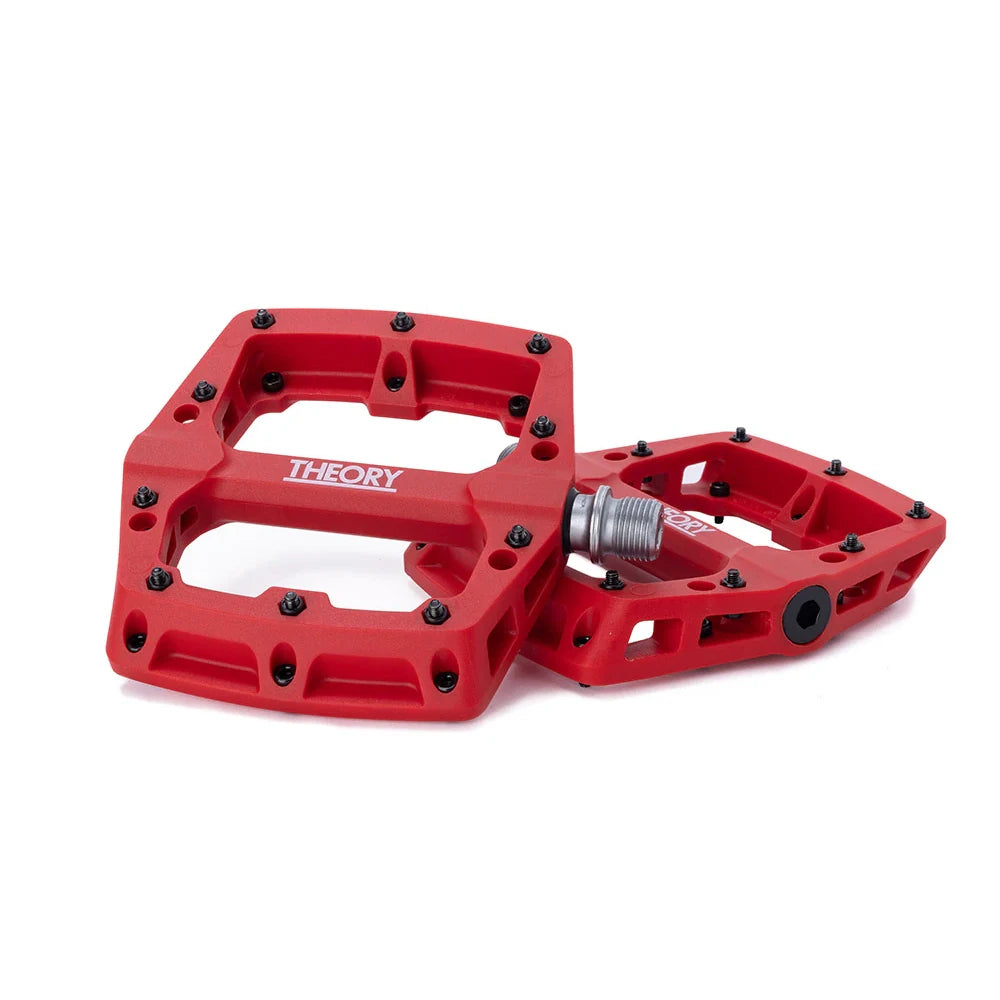 Theory Median Nylon Platform Pedals - Sealed - Removable Pins - 9/16" - Red