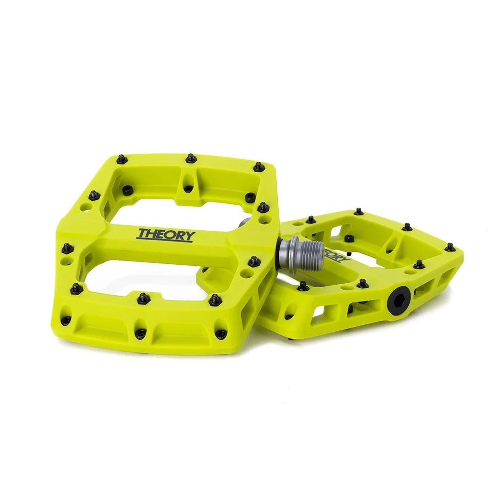 Theory Median Nylon Platform Pedals - Sealed - Removable Pins - 9/16" - Fluorescent Yellow