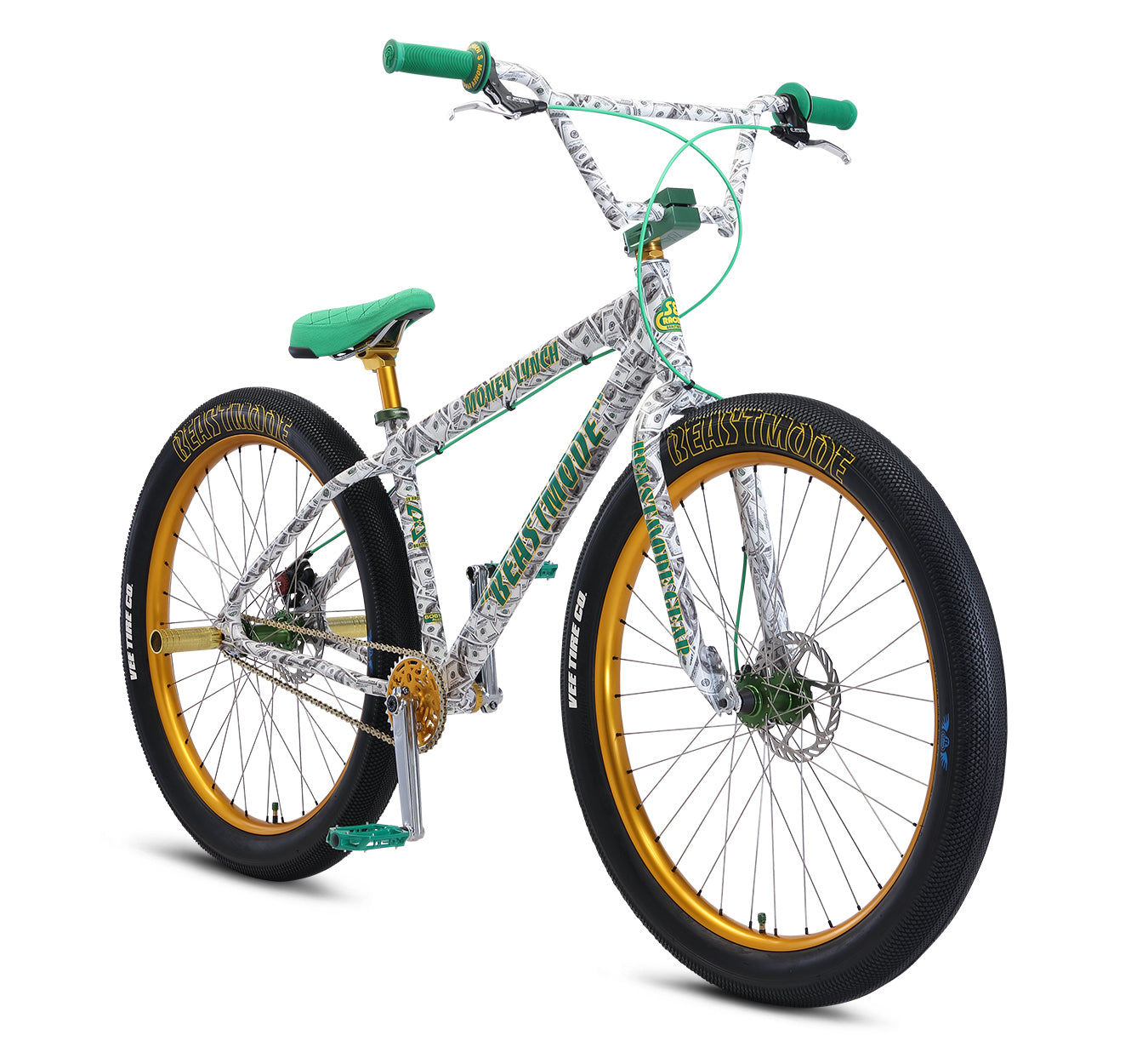 27.5" SE Racing Beastmode Benjamins Wheelset - 36H - Gold/Green