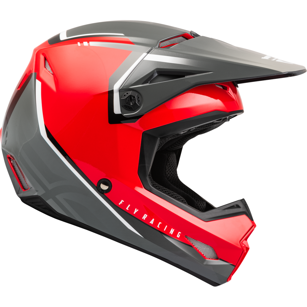 Fly Kinetic Vision Full Face BMX/MX/DH Helmet - DOT - sz Adult Small - Red/Gray