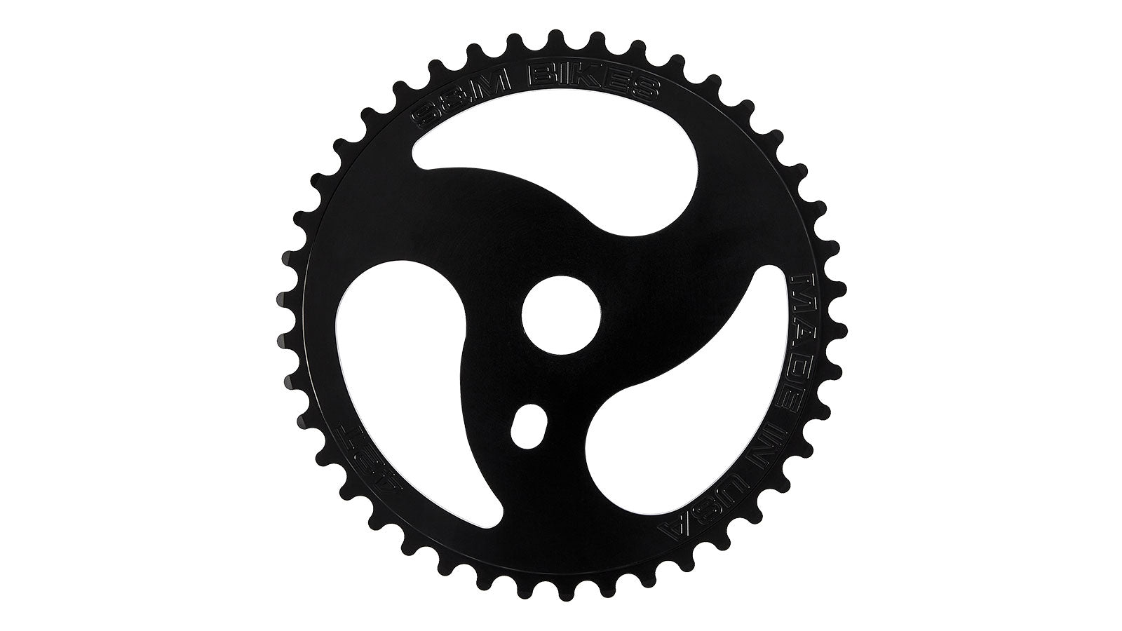 S&M 44t Chain Saw Aluminum BMX Sprocket - Black - USA Made