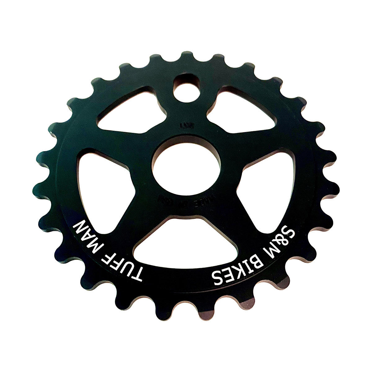 S&M Tuff Man 25t BMX Sprocket / Chainwheel - Black - USA Made