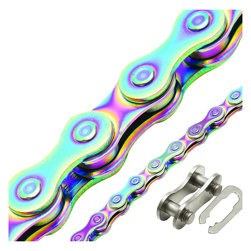 KMC Z1eHX Wide BMX Chain - 1/2 x 1/8 w/ half link - Neo Chrome