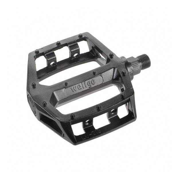 Wellgo LU-313 Aluminum Pro Size Platform BMX Pedals - 9/16" - Black