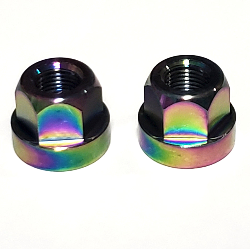 TNT Aluminum Axle Nuts - 3/8" x 26t - Set of 2 - Oil Slick