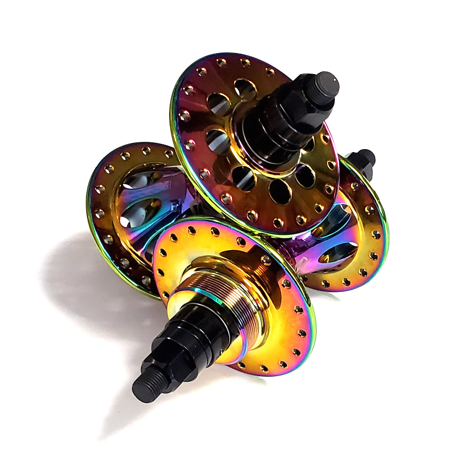 TNT Revolver 1st Gen Repop Sealed BMX Freewheel Hubset - 36h - 3/8 axle - Oil Slick