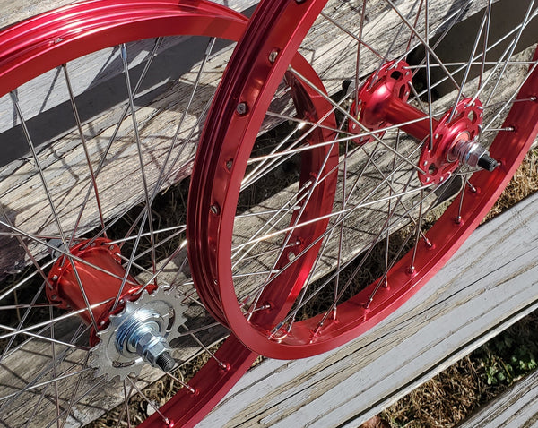 Red store bmx wheels