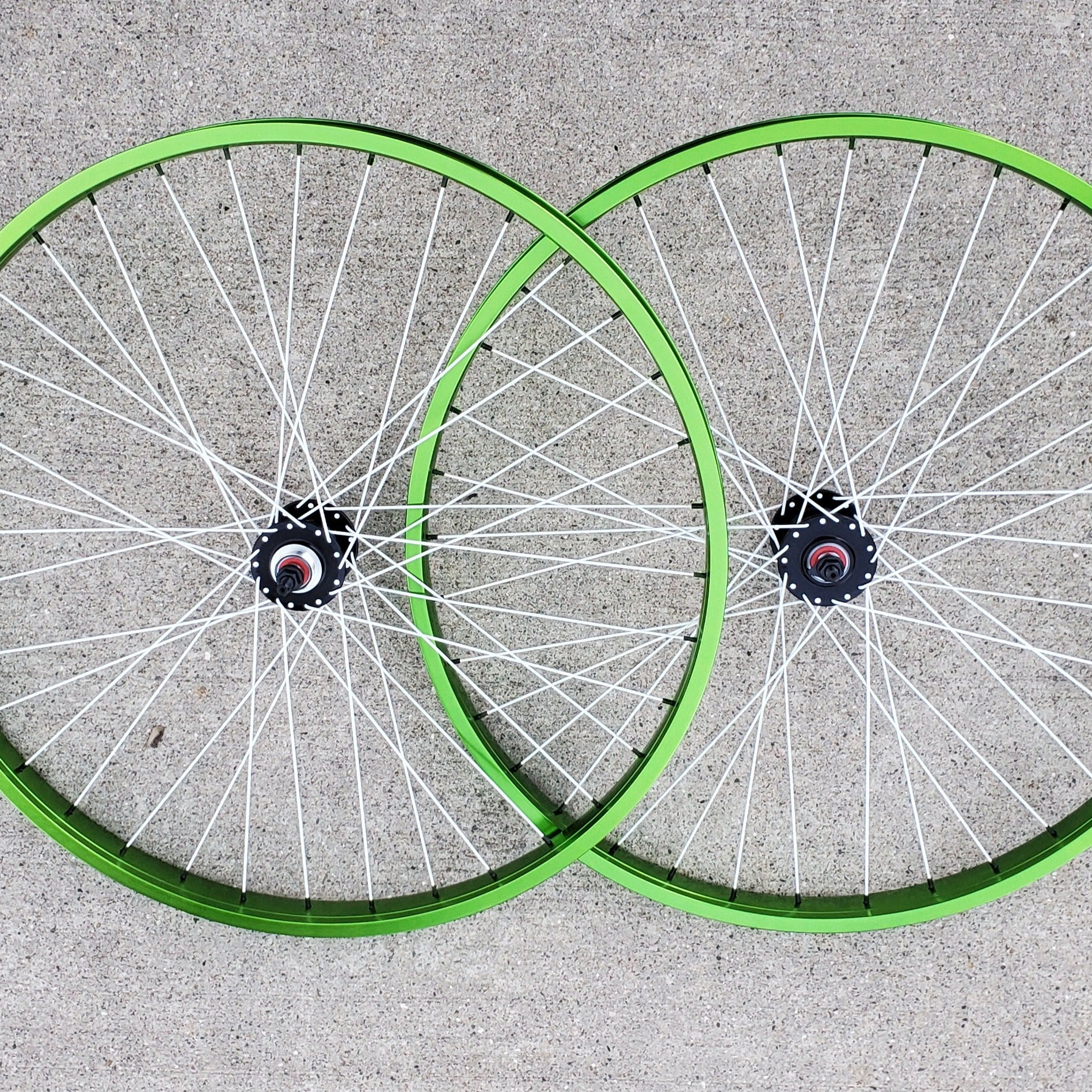 29" SE Racing Boston Ripper Wheelset - Pair - 36H - Flip Flop - Green/White/Black