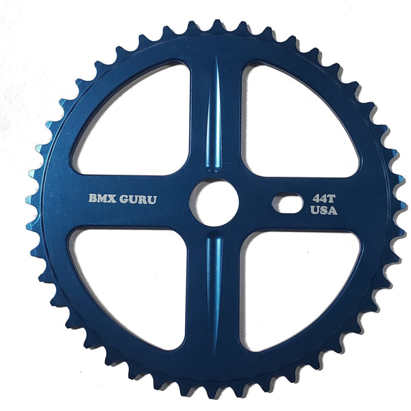 BMXGuru 44t Bolt Drive BMX Aluminum Sprocket / Chainwheel - Blue 