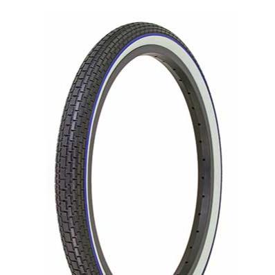 20x1.75 Black Whitewall Blue Stripe Tire by Duro - Westwind brick tread