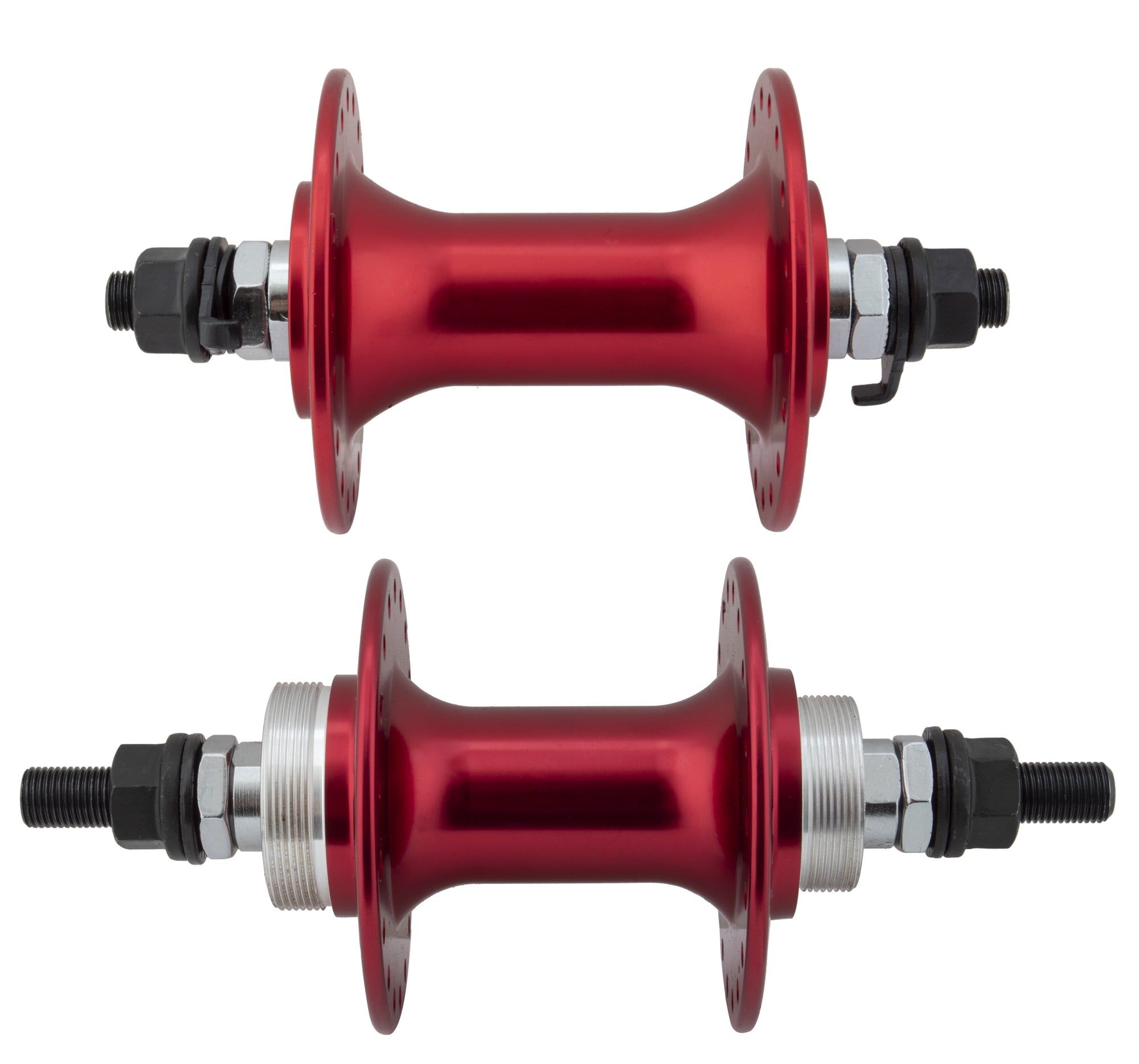 Sealed High Flange Flip/Flop BMX Hubset - Red - 36h 3/8"