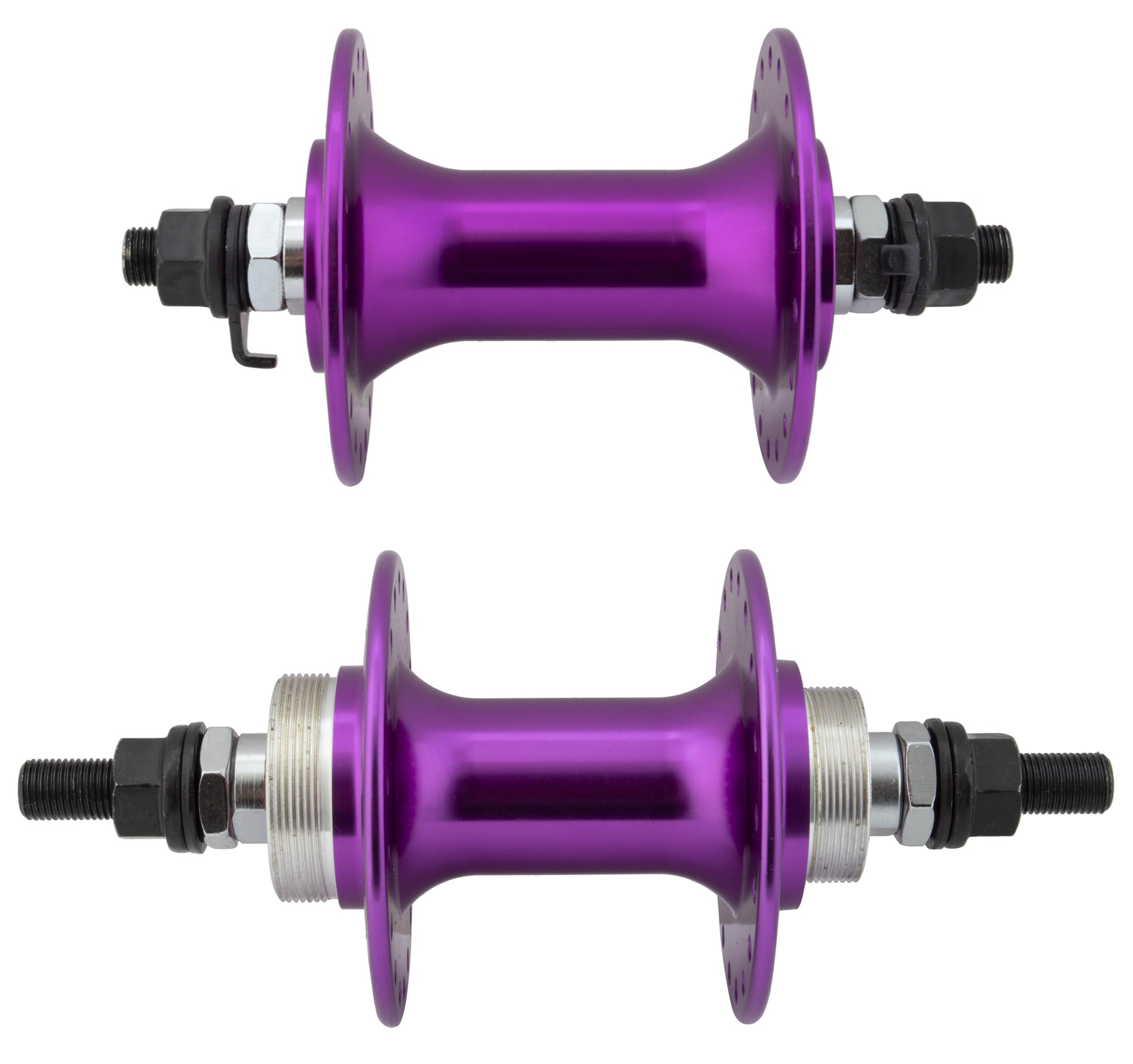 Sealed High Flange Flip/Flop BMX Hubset - Purple - 36h 3/8"