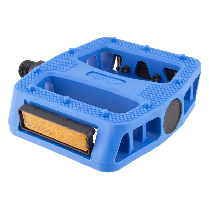 SE Bikes 12 O'Clock PC BMX Platform Pedals -  9/16" - Blue