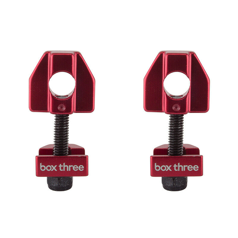 Box Three 3/8" BMX Chain Tensioners - Pair - Red