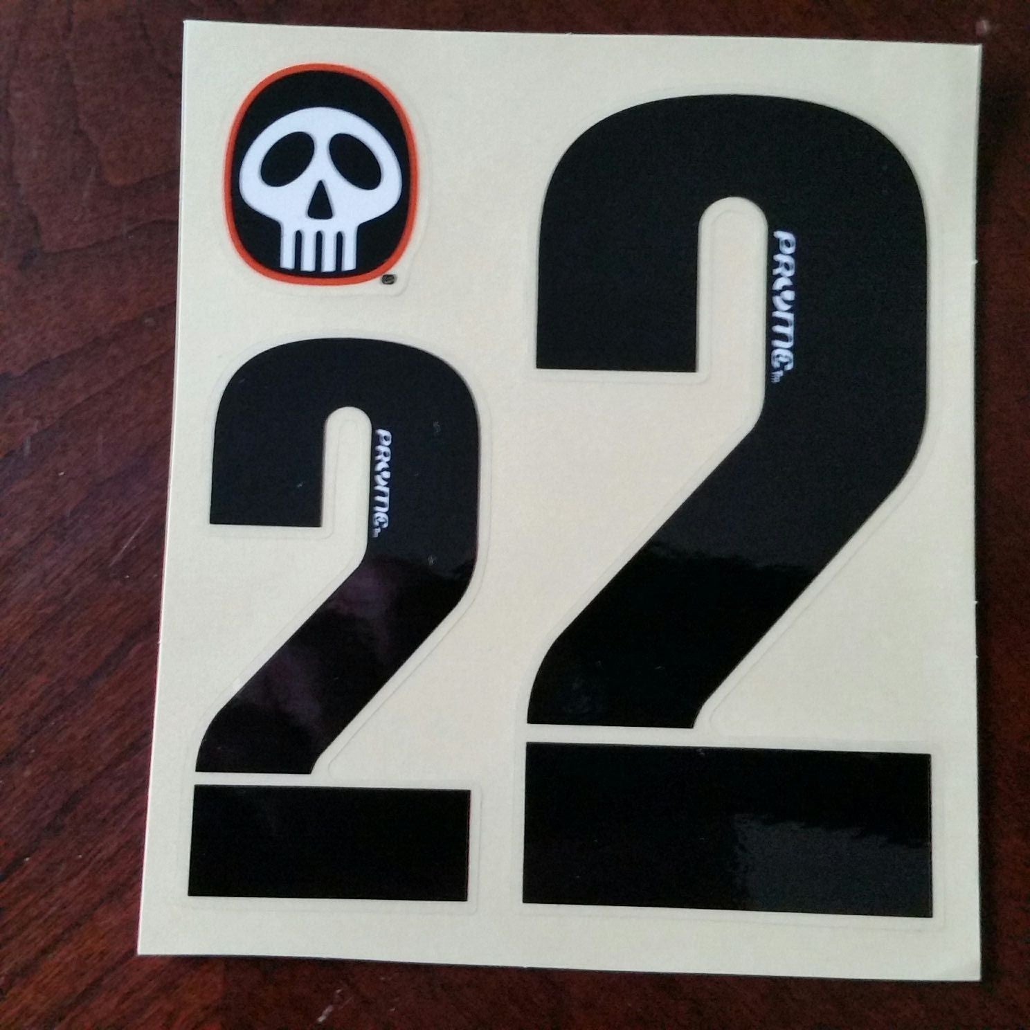 Pryme BMX Numberplate Number Sheet