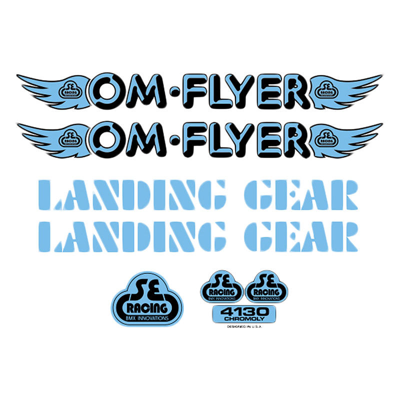 SE Racing OM Flyer BMX Decal Set Blue BMXGuru C W Cycle