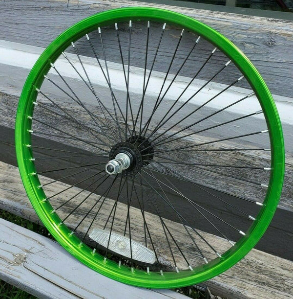 Steel 20 BMX Wheel Front Trans Green 48H 3 8 axle Kent Next OEM