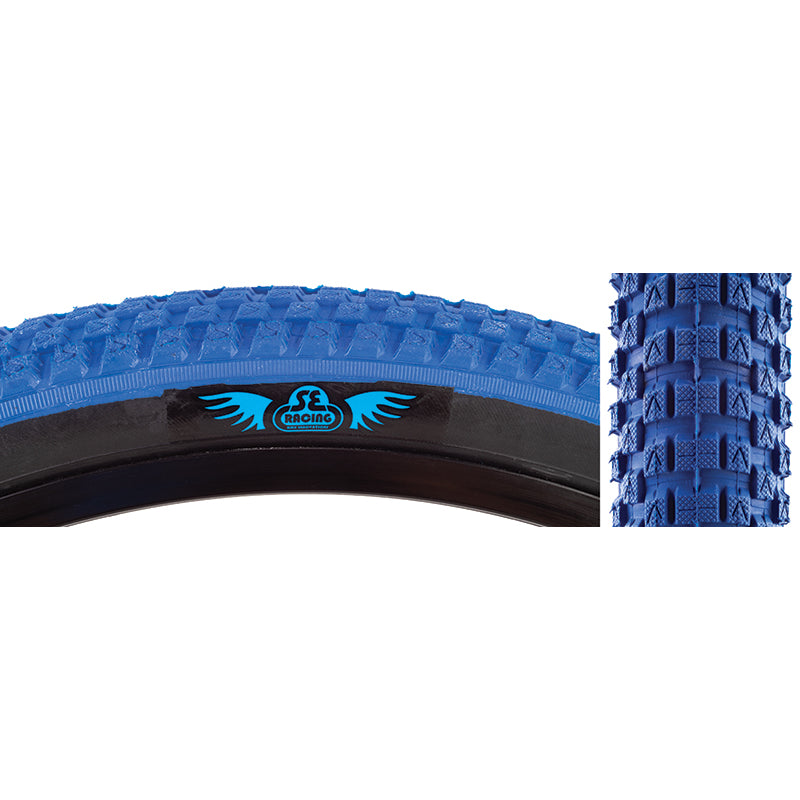 20x2.0 SE Racing Cub BMX Tire - Blue w/ Black Sidewall