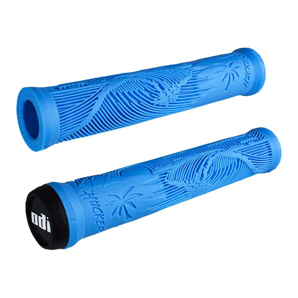 ODI Hucker Signature Flangeless BMX Grips Light Blue USA Made