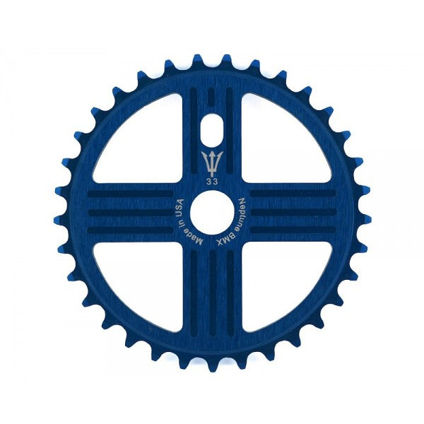 Neptune Helm 33t Bolt Drive BMX Aluminum Sprocket / Chainwheel - Blue - USA Made