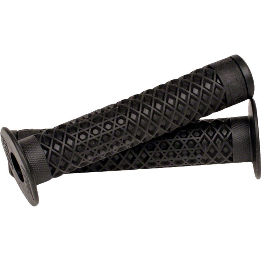 Cult Vans Waffle BMX Grips w/ Bar Ends - Flanged - Black - USA Made