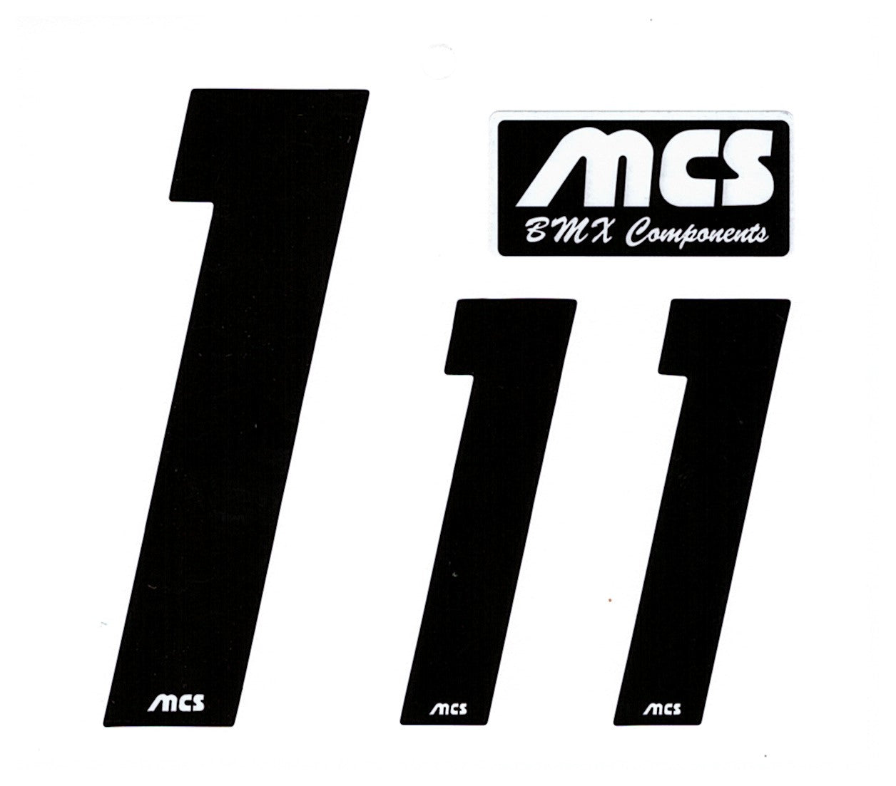 MCS BMX Number Sheet for Numberplate & Sideplate  - Set of 3 # - Black