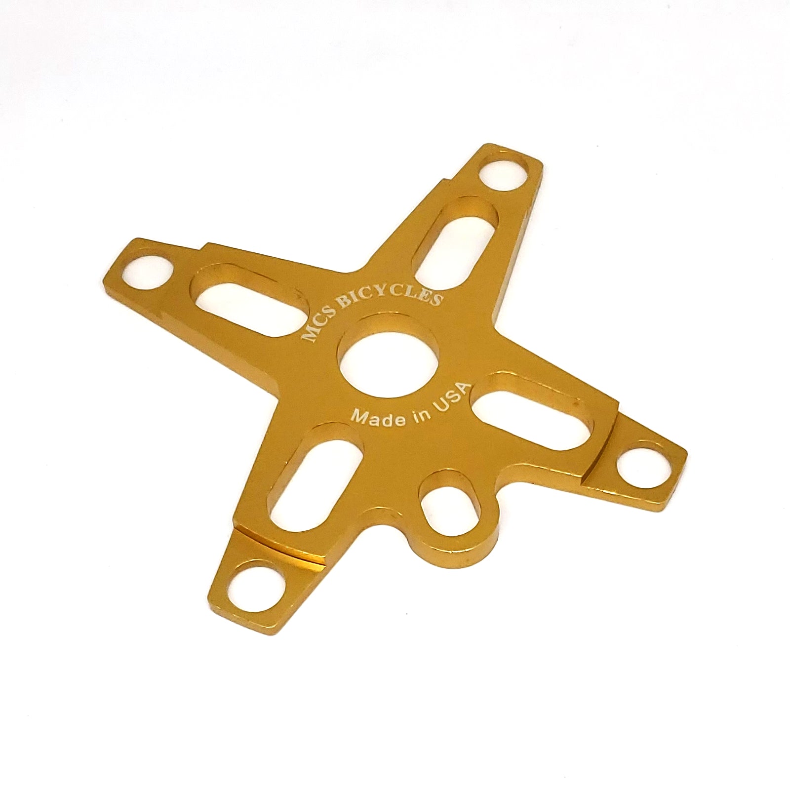 MCS Bolt-on BMX Aluminum Spider - 4-bolt / 104mm - Gold - USA Made