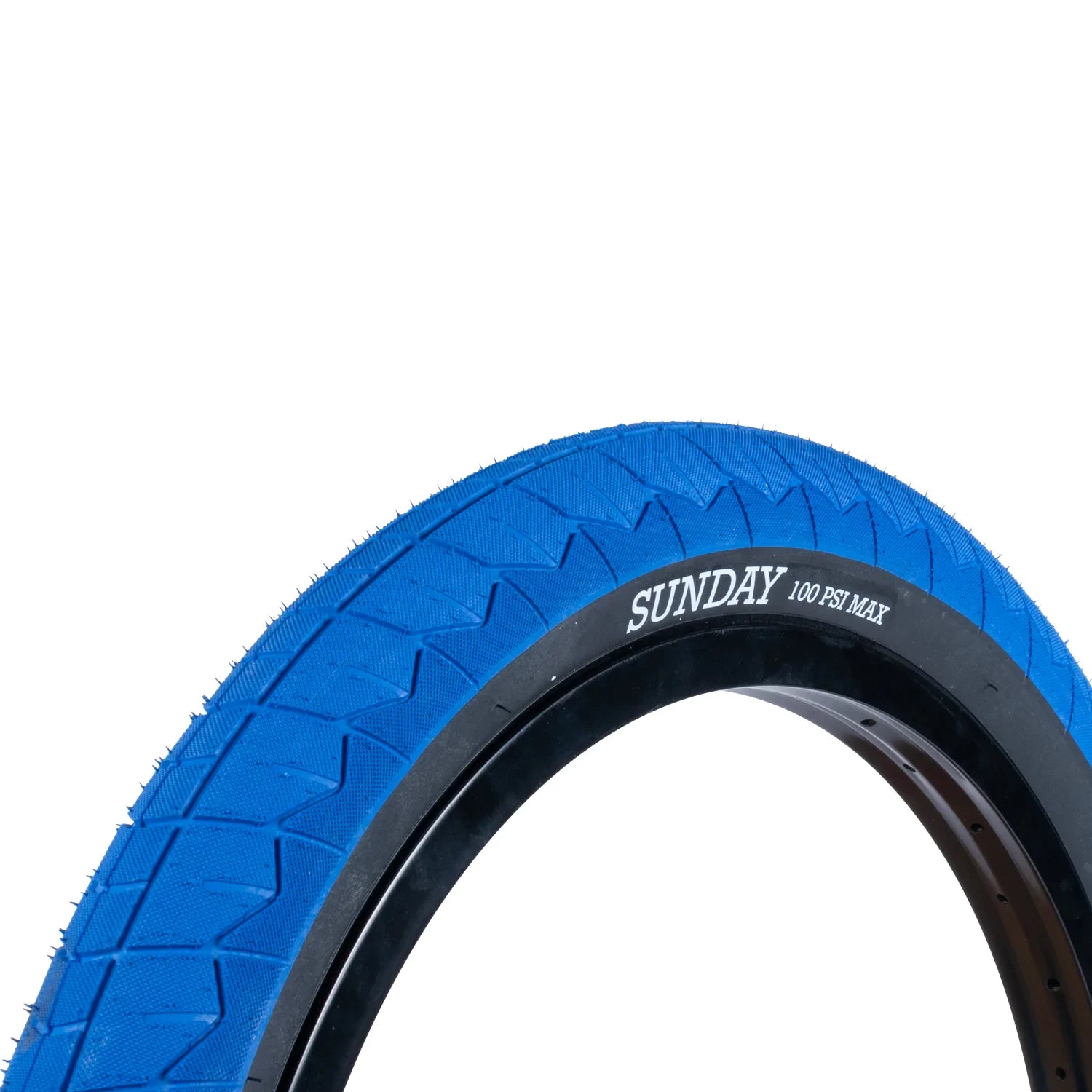 20x2.40 Sunday BMX Current V2 Tire 100 psi Blue w Black Sidewall BMXGuru C W Cycle