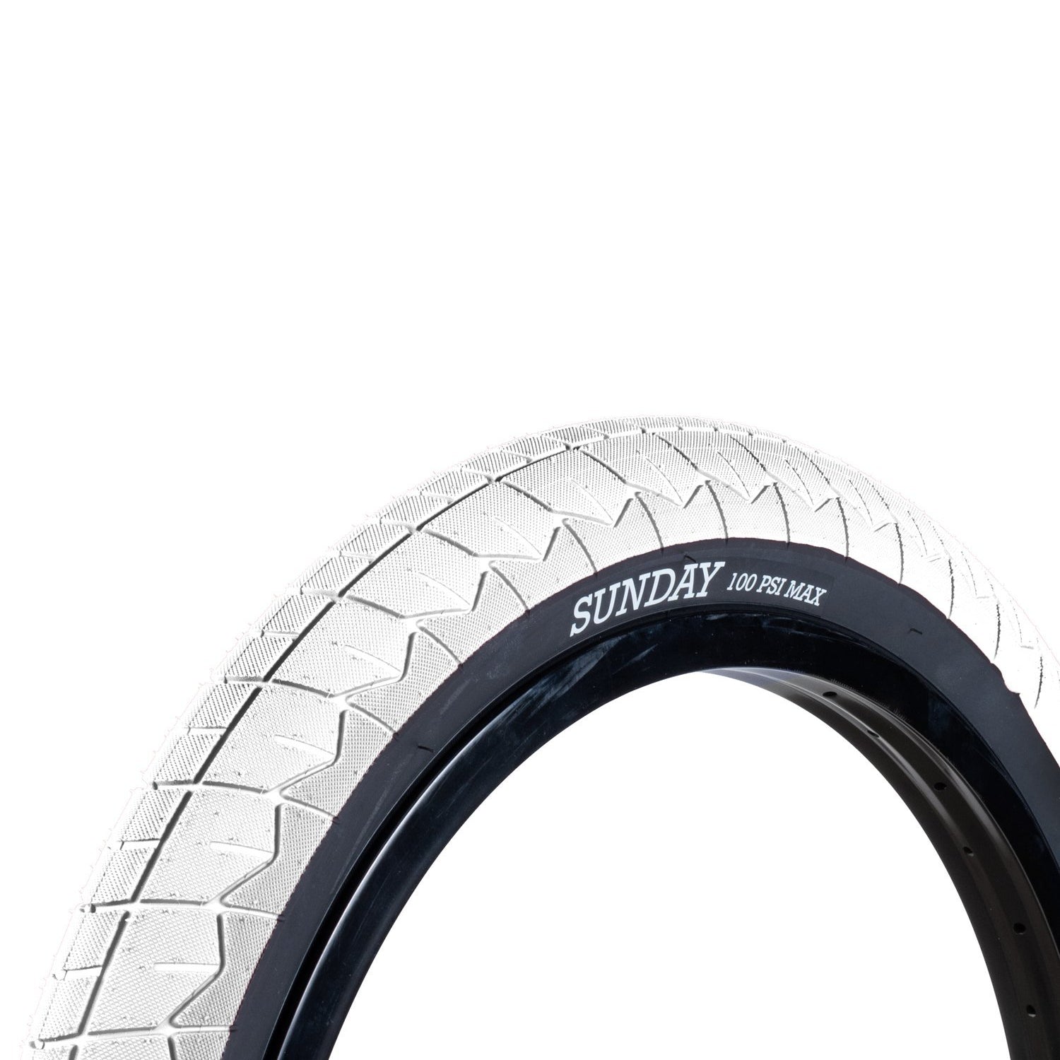 20x2.40 Sunday BMX Current V2 Tire - 100 psi - White w/ Black Sidewall