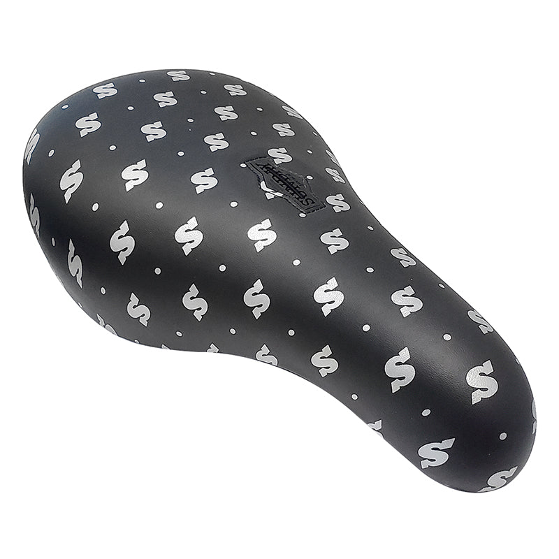 Sunday S-Pattern Reflective Pivotal Padded BMX Seat - Black & White